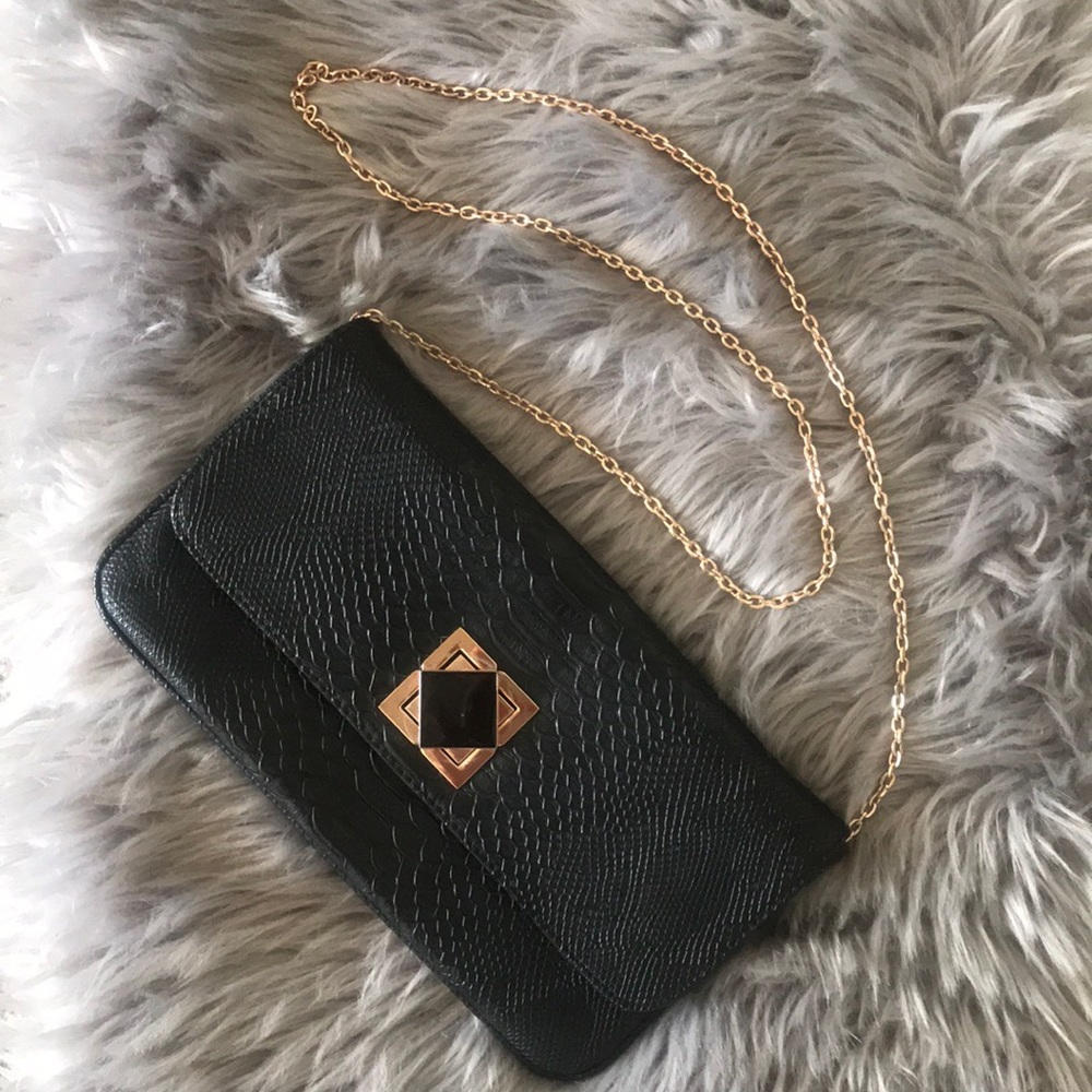 Black leather crossbody